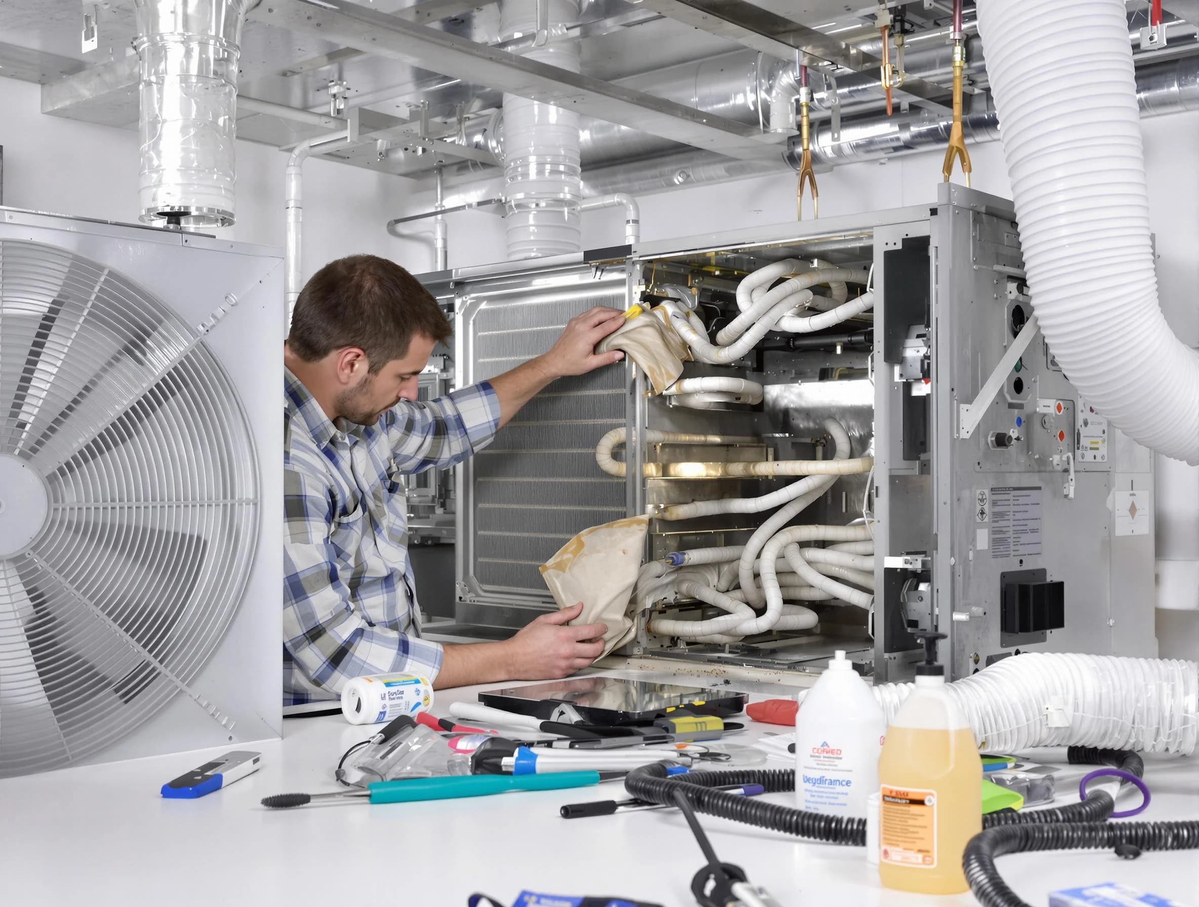 Washington Terrace Air Duct Cleaning specialist performing precision AC coil cleaning in Washington Terrace