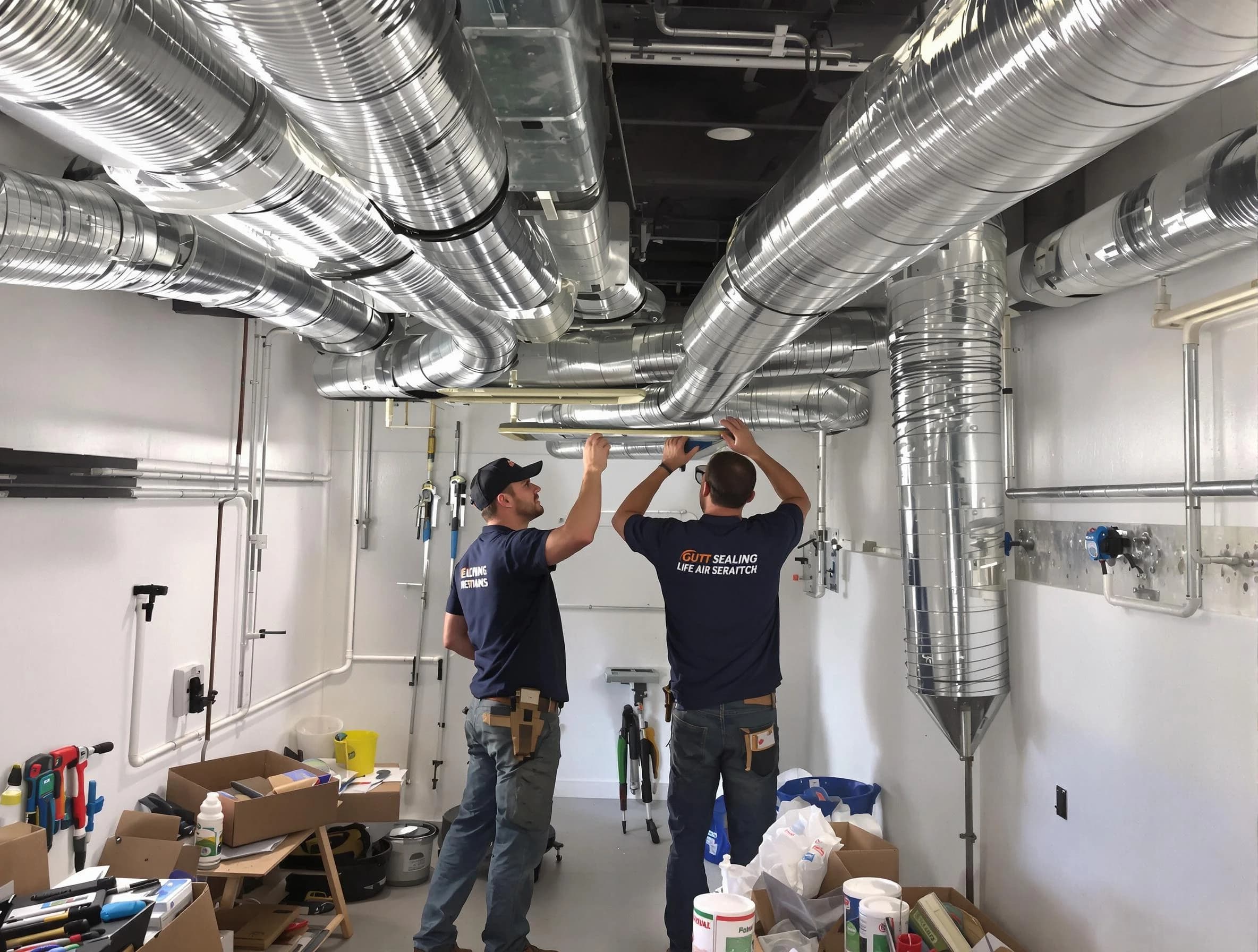 Washington Terrace Air Duct Cleaning technician applying professional duct sealing solutions in Washington Terrace