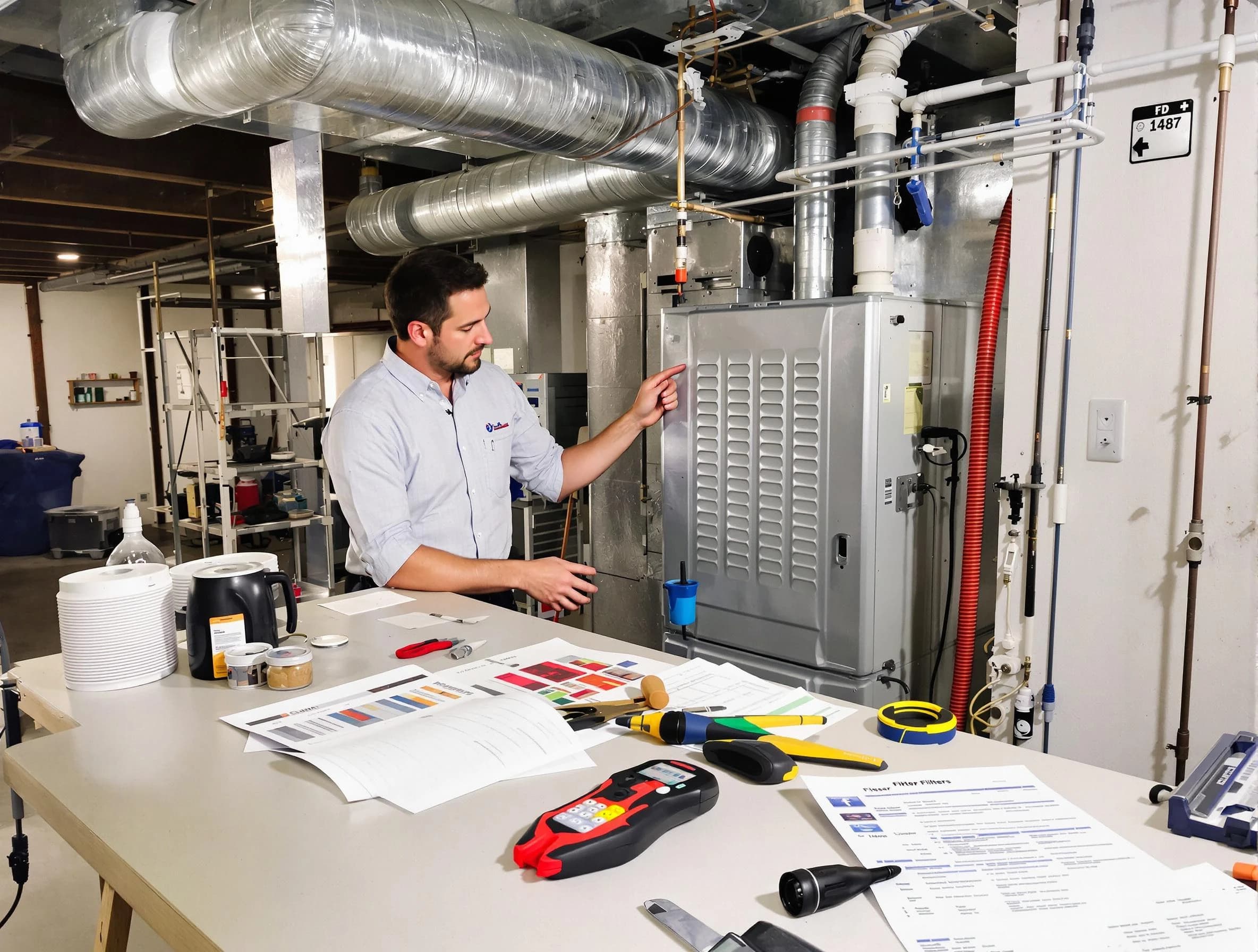 Washington Terrace Air Duct Cleaning inspector conducting detailed filter system evaluation using professional diagnostic tools in Washington Terrace