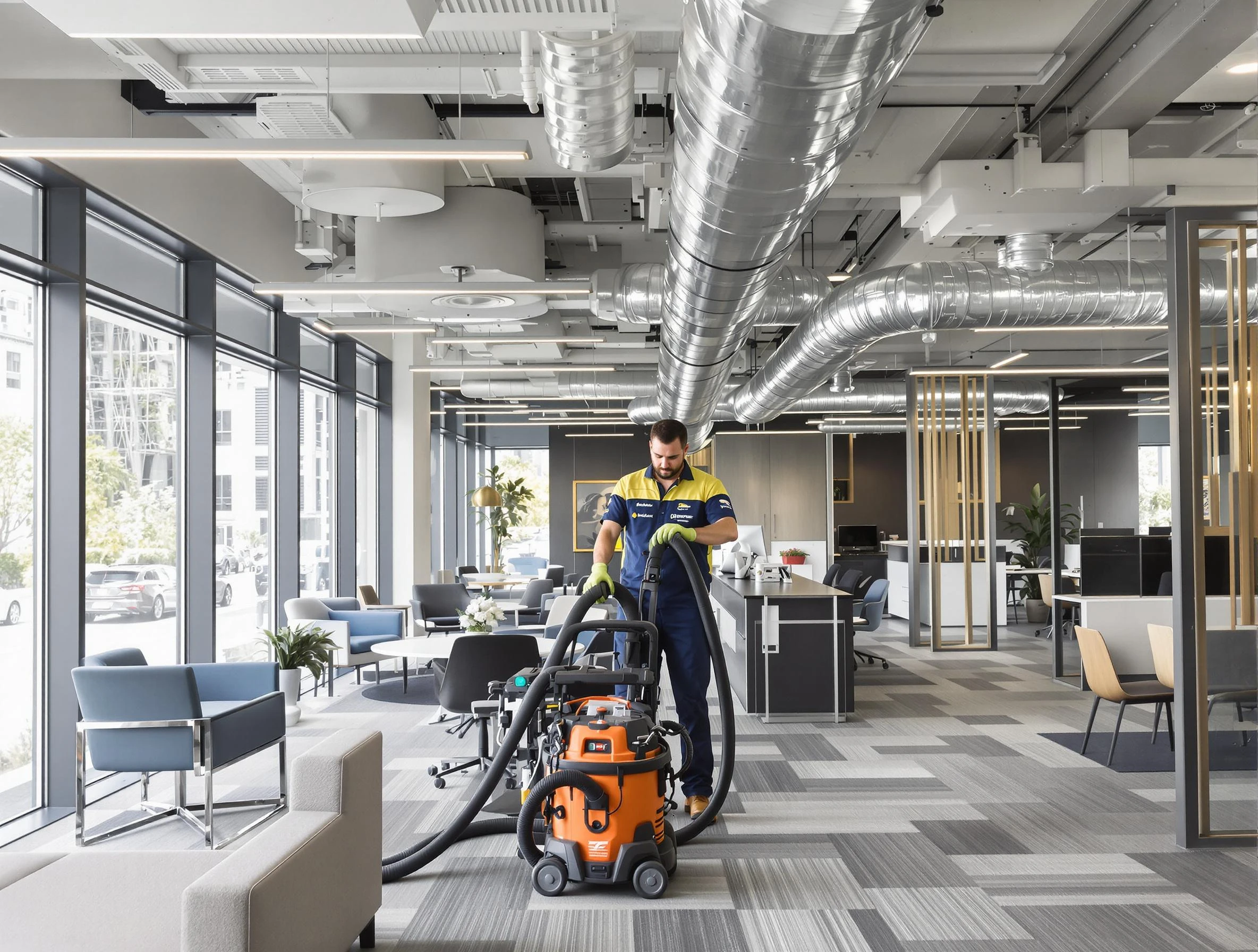 Washington Terrace Air Duct Cleaning team performing thorough commercial duct cleaning at a Washington Terrace business center